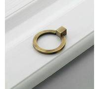 Bronze American Retro Simple Furniture Cabinet Door Single-Hole Handle Copper Semicircle Antique Copper Cabinet Handle-Vintage Brass-5012