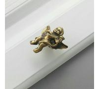 Bronze American Retro Simple Furniture Cabinet Door Single-Hole Handle Copper Semicircle Antique Copper Cabinet Handle-Vintage Brass-Right