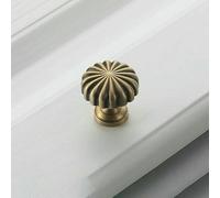 Bronze American Retro Simple Furniture Cabinet Door Single-Hole Handle Copper Semicircle Antique Copper Cabinet Handle-Vintage Brass-5174L