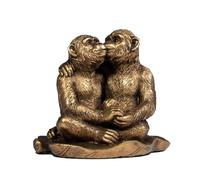 Bronze Animal Figurine Ornament - Home Decor, Reflection Collection | Classical Bronzed Statues Living Room Table Decor - Animal Sculpture (Bronze Monkeys)