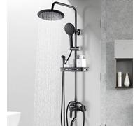 Bronze Black Bathroom Faucet Wall Mount 8" Rainfall Set Mixer Tap Brass Tub Spout Bath Shower Mixers,A