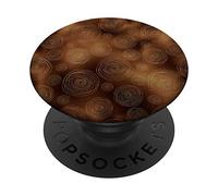 Bronze Brown Color Irregular Circle Yellow Swirls Details PopSockets Swappable PopGrip
