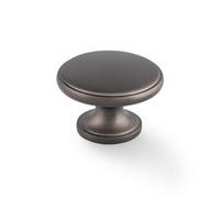 Bronze Cabinet Knob Solid Brass Dark Grey Traditional Classic Round Kitchen Cupboard Door & Drawer Pull Shaker Handle