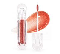 Bronze Caramel Brown Lip Gloss, 3D Hydrating Non-Sticky Metallic Shine Retro Party Lipgloss (08#)