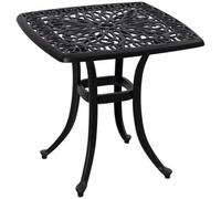 Bronze Cast Aluminium Bistro Table With Umbrella Hole Outsunny