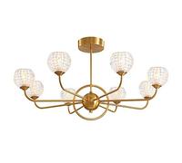 Bronze Chandelier Mid Century Pendant Lighting Vintage Industrial Ceiling Light for Bedroom Living Room,10 Lights Gold Sputnik Chandelier,Brass,10 Lights