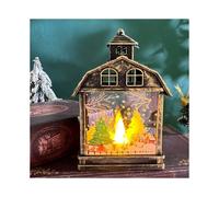 (Bronze Christmas Tree) Christmas decorations retro portable night light LED ornaments Christmas tree hanging window creative props