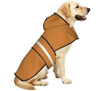Bronze color Print Dog Raincoat - Hooded Pet Raincoat, Outdoor Windproof Puppy Rain Poncho for Medium Large Dogs