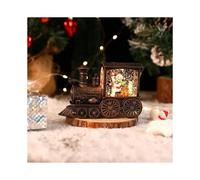 (bronze color yeti) 2025 Christmas Gift Train Crystal Ball Ornament Christmas Gift Christmas Eve Decoration Lighting Train Box CrystalBall Ornaments