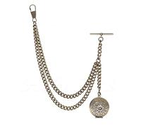 Bronze Colour Single Albert Pocket Watch Chain With Locket Pendant 013B (18")