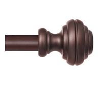 Bronze Curtain Rods for Windows 66-120 inch,3/4 inch Heavy Duty Adjustable Decorative Curtain Rod with Modern Finials,Window Rods for Bedroom, Living Room,Patio and Kitchen