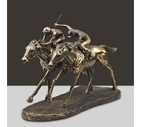 Bronze Double Horse Racing High-grade Ornaments Statue, Creative Cast Copper Home Decorations, Office Living Room Resin Sculpture Figurine (color: Bronze) (A)