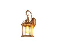 Bronze E27 Outdoor Wall Light Ip23 Waterproof Wall Lamp Retro American Villa Courtyard Aisle Corridor Outdoor Wall Sconce Minimalist Garden Balcony Led Wall Lantern with Glass Shade/40 * 21 * 22Cm