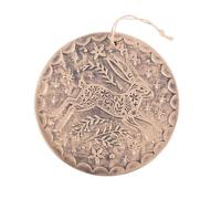 Bronze Effect Leaping Hare Terracotta Hanging Plaque | Garden Wall Decor