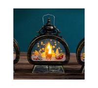 (Bronze-Elk) Christmas decorations children's hand-held lanterns Christmas Eve gift party table decorations retro wind lantern ornaments