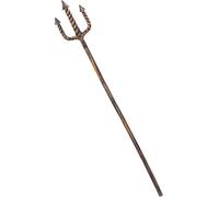 Bronze Extendable Trident 137cm 5 Piece Plastic Devil Viking Fancy Dress Prop