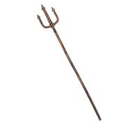Bronze Extendable Trident Devil Accessory Adults Halloween Prop Weapon Stake For