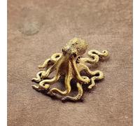 Bronze Figurine,Brass Small Octopus Ornament Office Statues Lucky Household Decorations Innovative Design Incense Holder Means Wealth 5.5x4.8cm