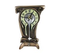 Bronze Finish Melting Mantel Clock Desk Table Dali