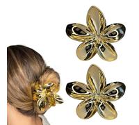 Bronze Flower Hair Accessories for Women - 2 x 8 cm Flower Hair Clips, Flower Hair Clips for Girls | Elegant Flower Hair Clip for Extra Volume