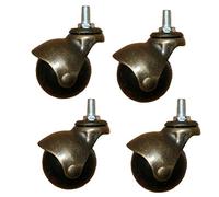 Bronze Furniture Casters 2-Inch Swivel Wheels Antique Style Ball Casters M8/M10 Threaded Stem Mount Office Chair & Sofa Wheels - Set of 4