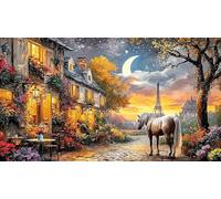 Bronze-horse-near-waterfalls Puzzle Game 1000 Pieces Jigsaw Puzzles Impossible Hard Difficult Challenging Recycled Paper for Adults and Kids Age 12 Years Up 70x50/1000pcs