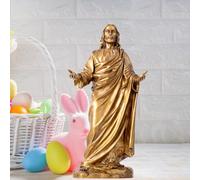 Bronze Jesus Statue, Sacred Christ Sculpture with Open Arms, Handcrafted Figurine for Prayer Rooms & Christian Home Decor, A Symbol of Faith, Hope, and Serenity
