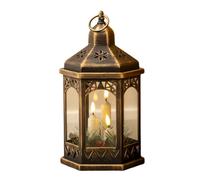 Bronze LED Flicker Candle Christmas Lantern Light Up Indoor Warm White Lighting 17x33x15cm