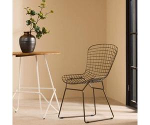 Bronze Metal Grid Frame Wire Chair | District