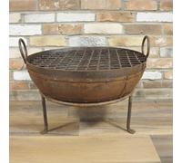 Bronze Metal Round Fire Pit - Set of 2