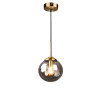 Bronze Metal Spherical Pendant Light with Glass Ball Shade - Retro Industrial Hanging Lamp E14 Fixture for Dining Room & Bedroom Chandelier Stylish Home Lighting Solution