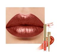 Bronze Metallic Lipstick and Lip Liner Combo Glitter Lipsticks for Women