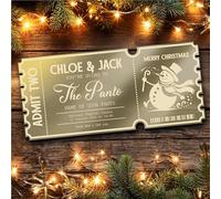 Bronze Mirror Acrylic Ticket Any Theatre Show Musical Panto Snowman Personalised Any Text Voucher | Custom Surprise Reveal Voucher Ticket | Announcement Greeting Card | Note Card