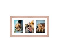 Bronze Multi Photo Frame - Holds 3 x 6x4 Pictures, Family Collage Picture Frame for Wall Display, 8x16 Panoramic Frame Size, Pack of 1