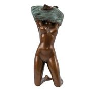 Bronze Nude Female Figurine, Female Nude Kneeling Sculpture Sexy Girl Naked Lady Statues Sculptures for Home Decor