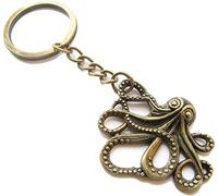 Bronze Octopus Keychain,Steampunk, Nautical, Tentacles, The Kraken, Octopus Keyring, Octopus Jewelry (1)