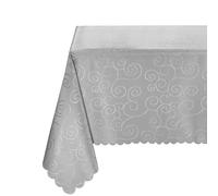 Bronze ORNAMENTE-Kollektion Ornamental Circles Tablecloth Non-Iron, Choice of Size & Colour - Damask Fabric, textile, Light grey, Eckig 135x200 cm
