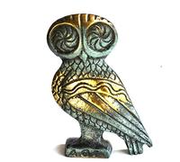Bronze Owl Figurine, The Wisdom Bird, Goddess Athena Favorite, Solid Brass Statue, 3.5" Tall, Greek