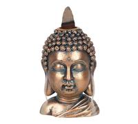 Bronze Resin Buddha Head Backflow Burner - 9cm x 6cm (1 Pc.) - Unique & Eye-Catching Design - Enhance Relaxation & Meditation - Ideal for Artistic Home Decor