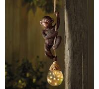 Bronze Resin Hanging Solar Powered Monkey 34cm Marco Paul Multi One Size