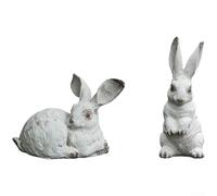 Bronze Resin Rabbit Decor Nordic Style Minimalist Form for Indoor Tabletop Shelf or Garden Table Use (K)