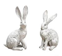 Bronze Resin Rabbit Decor Nordic Style Minimalist Form for Indoor Tabletop Shelf or Garden Table Use (B)