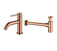 Bronze Round Bottle Trap and Cloakroom Basin Tap Set - Arissa