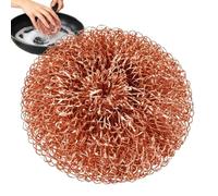 Bronze Scrubber - Scouring Meshes, Abrasive Cleaning Orbs, Grit Removal Hardware, Tough Grime Dissolver, Kitchen Maintenance Gear, Red Metal Sphere for Skillet Cauldron Griddle Oven Rack