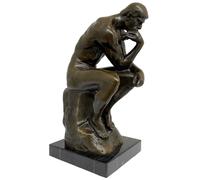 Bronze sculpture of the thinker after Rodin figure man 23cm copy replica
