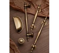 Bronze Solid Antique Brass Cabinet Handles Wardrobe Pull Cupboard Door Knob Kitchen Accessories Retro Furniture Hardware(Hole spacing-96mm)
