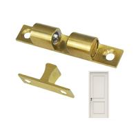 Bronze Sphere Fastener - Solid Brass Fitting, Polished Copper Hardware | Adjustable Tension Door Ball with Double Spring Clamps, Heavy Duty Fire Safety Latches