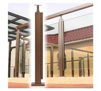 Bronze Stainless Steel Glass Railing Post System for Decks and Stairs Durable 304 Square Post for 10mm-12mm Glass(Bronze End Post,110cm)