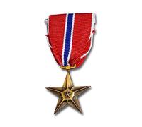 Bronze Star Medal - HEROIC OR MERITORIOUS ACHIEVEMENT - Replica US Military Medal Breast Pin Clothing Decorative Jewelry Brooch