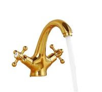 Bronze Swan Faucet, Hot & Cold Water Mixer for Bathroom Sink, Antique SLE C Design, Black Brushed h, Ele Basin Tap - Model 7422 (den, G9/16)
